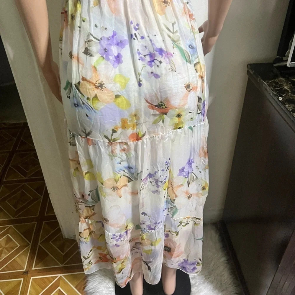 NWT LARA GUIDOTTI Silk Blend Maxi Floral Dress Made in Italy - Picture 8 of 13